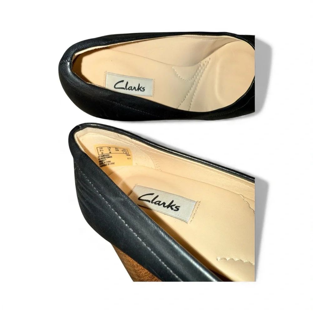 Clarks Black Leather Block Heel Round Toe Pumps, Women’s Shoes - US Size 6 M EUC - Picture 10 of 12